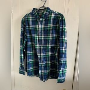 Black Brown 1826 Mens Flannel Long Sleeve Green and Blue XL
